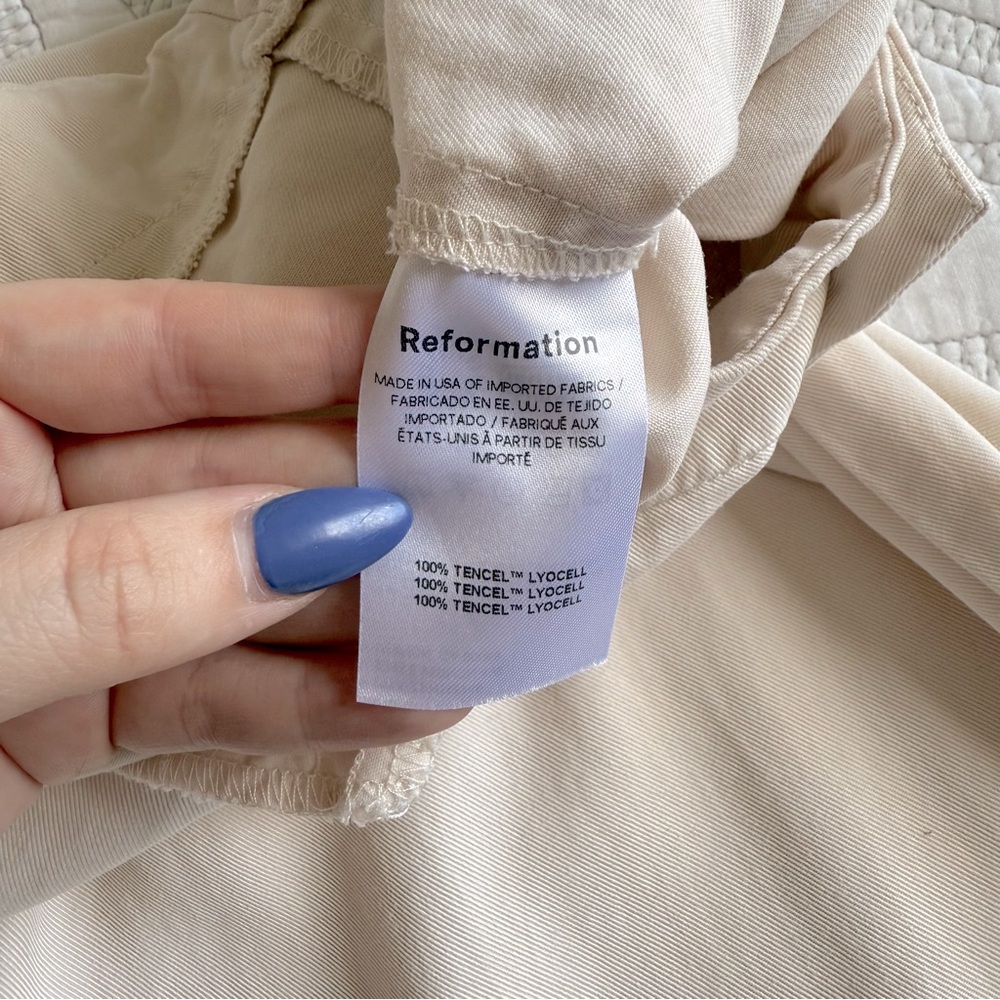 Reformation Wide-Leg Trousers in Beige - Picture 8 of 15